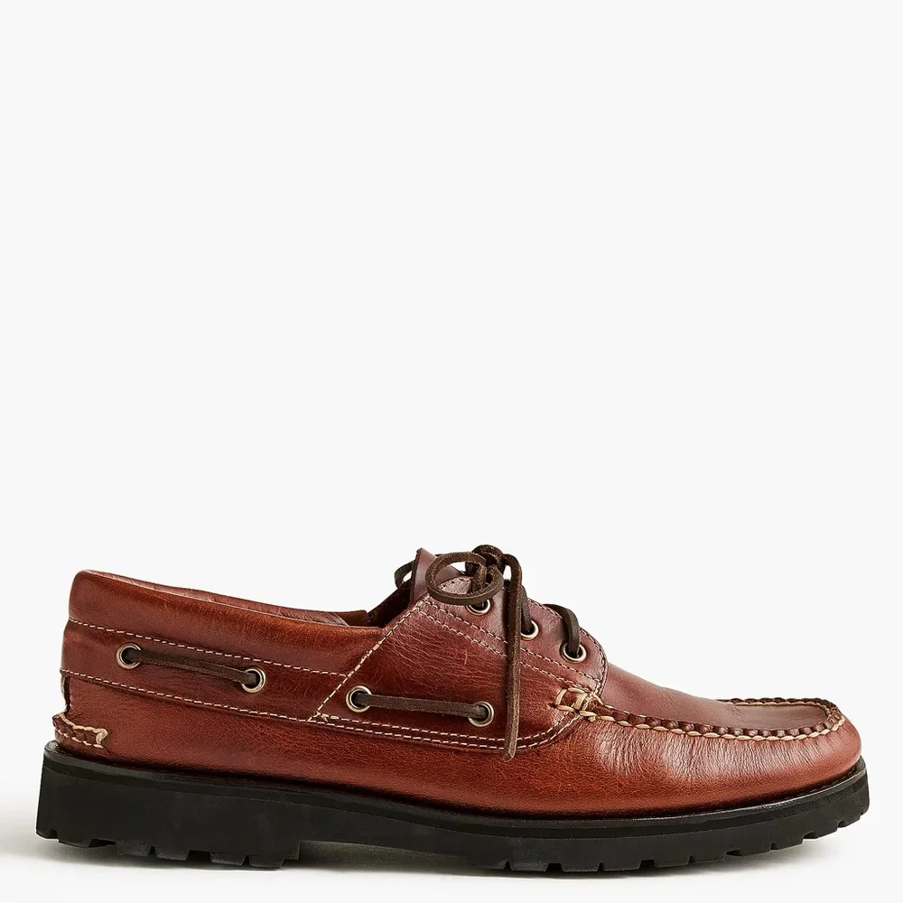 J. CREW Lug boat‎ shoes in Dark Seahorse Brown Size 10 M $198 CL552
